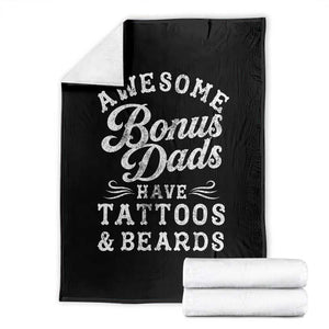 Funny Stepdad Throw Blanket Awesome Bonus Dads Have Tattoos And Beards