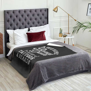 Funny Stepdad Throw Blanket Awesome Bonus Dads Have Tattoos And Beards