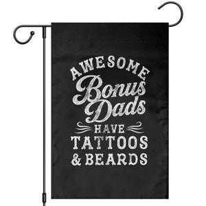Funny Stepdad Garden Flag Awesome Bonus Dads Have Tattoos And Beards TS10 Black Print Your Wear