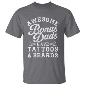 Funny Stepdad T Shirt Awesome Bonus Dads Have Tattoos And Beards