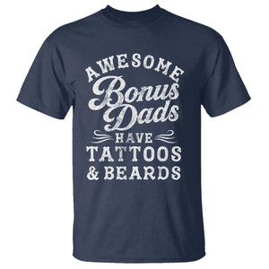 Funny Stepdad T Shirt Awesome Bonus Dads Have Tattoos And Beards