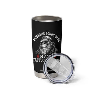 Funny Bigfoot Stepdad Tumbler Cup Awesome Bonus Dads Have Tattoos And Beards TS10 Print Your Wear