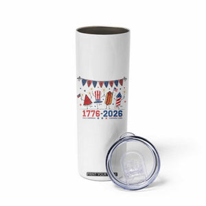 250th Anniversary USA Skinny Tumbler Patriotic Watermelon Hotdog Firework 250 Years American 1776 2026 250th 4th July