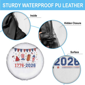 250th Anniversary USA Spare Tire Cover Patriotic Watermelon Hotdog Firework 250 Years American 1776 2026 250th 4th July