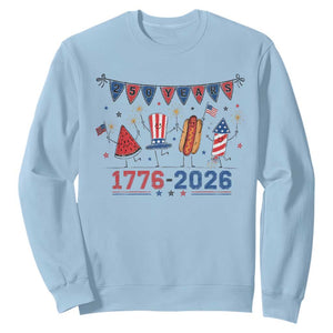 250th Anniversary USA Sweatshirt Patriotic Watermelon Hotdog Firework 250 Years American 1776 2026 250th 4th July
