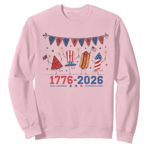 250th Anniversary USA Sweatshirt Patriotic Watermelon Hotdog Firework 250 Years American 1776 2026 250th 4th July