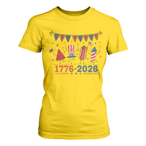 250th Anniversary USA T Shirt For Women Patriotic Watermelon Hotdog Firework 250 Years American 1776 2026 250th 4th July