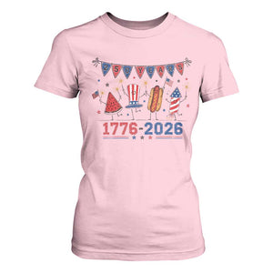 250th Anniversary USA T Shirt For Women Patriotic Watermelon Hotdog Firework 250 Years American 1776 2026 250th 4th July