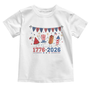 250th Anniversary USA Toddler T Shirt Patriotic Watermelon Hotdog Firework 250 Years American 1776 2026 250th 4th July