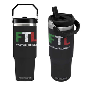 Gym Tan Laundry GTL Italian Flag Flip Straw Tumbler TS10 One Size: 30 oz Black Print Your Wear