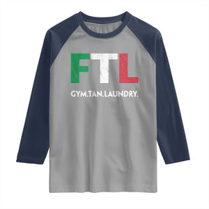 Gym Tan Laundry GTL Italian Flag Raglan Shirt TS10 Sport Gray Navy Print Your Wear