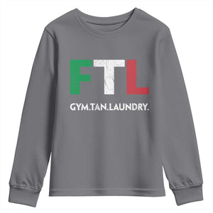 Gym Tan Laundry GTL Italian Flag Youth Sweatshirt TS10 Charcoal Print Your Wear