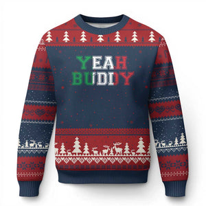 Yeah Buddy Italian Flag Ugly Christmas Sweater Vintage Retro TS10 Navy Red Print Your Wear