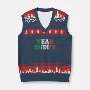 Yeah Buddy Italian Flag V-Neck Knit Sweater Vest Vintage Retro TS10 Navy Red Print Your Wear