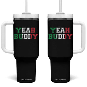 Yeah Buddy Italian Flag Tumbler With Handle Vintage Retro TS10 One Size: 40 oz Black Print Your Wear
