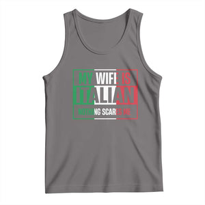 My Wife is Italian Nothing Scares Me Tank Top Funny Husband Italia Flag TS10 Deep Heather Print Your Wear