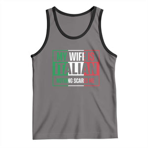 My Wife is Italian Nothing Scares Me Tank Top Funny Husband Italia Flag TS10 Deep Heather Black Print Your Wear