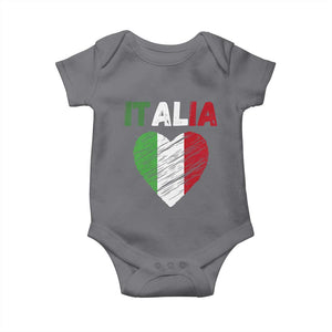 Italian Flag Heart Baby Onesie Retro Vintage Italia Graphic