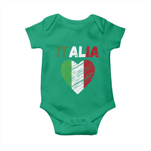 Italian Flag Heart Baby Onesie Retro Vintage Italia Graphic