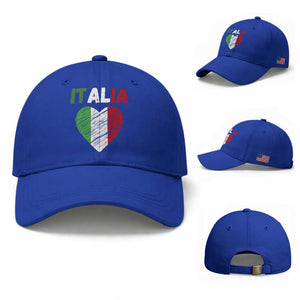 Italian Flag Heart Baseball Cap Retro Vintage Italia Graphic