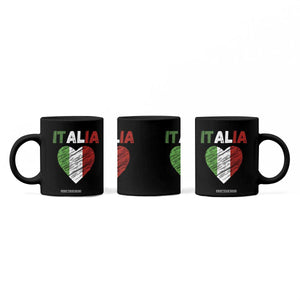 Italian Flag Heart Coffee Mug Retro Vintage Italia Graphic