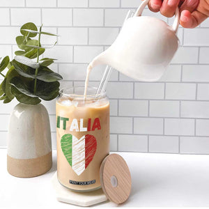 Italian Flag Heart Glass Can Retro Vintage Italia Graphic