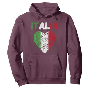Italian Flag Heart Hoodie Retro Vintage Italia Graphic