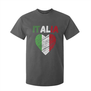 Italian Flag Heart T Shirt For Kid Retro Vintage Italia Graphic
