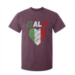 Italian Flag Heart T Shirt For Kid Retro Vintage Italia Graphic