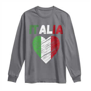 Italian Flag Heart Long Sleeve Shirt Retro Vintage Italia Graphic