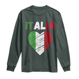 Italian Flag Heart Long Sleeve Shirt Retro Vintage Italia Graphic