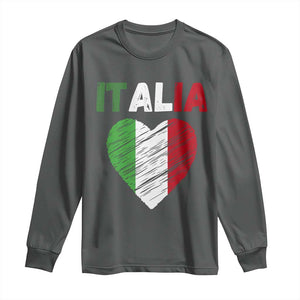 Italian Flag Heart Long Sleeve Shirt Retro Vintage Italia Graphic
