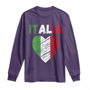 Italian Flag Heart Long Sleeve Shirt Retro Vintage Italia Graphic