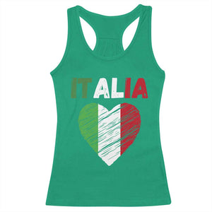 Italian Flag Heart Racerback Tank Top Retro Vintage Italia Graphic