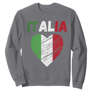 Italian Flag Heart Sweatshirt Retro Vintage Italia Graphic