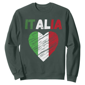 Italian Flag Heart Sweatshirt Retro Vintage Italia Graphic