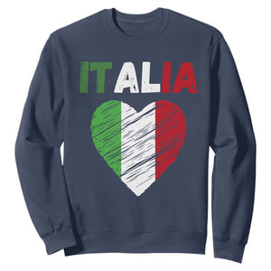 Italian Flag Heart Sweatshirt Retro Vintage Italia Graphic