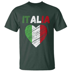 Italian Flag Heart T Shirt Retro Vintage Italia Graphic
