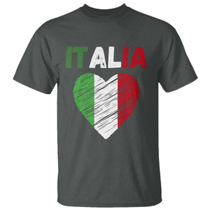 Italian Flag Heart T Shirt Retro Vintage Italia Graphic