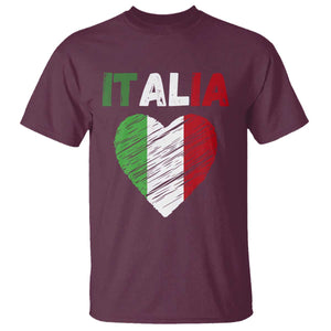 Italian Flag Heart T Shirt Retro Vintage Italia Graphic