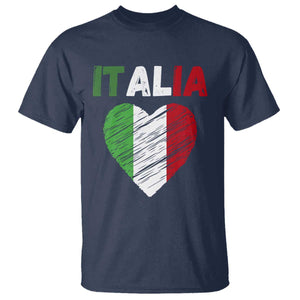Italian Flag Heart T Shirt Retro Vintage Italia Graphic