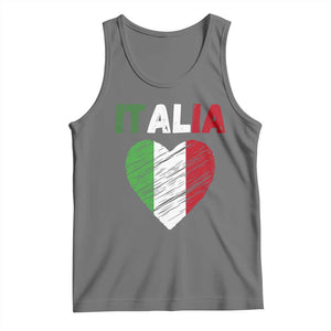 Italian Flag Heart Tank Top Retro Vintage Italia Graphic
