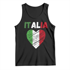Italian Flag Heart Tank Top Retro Vintage Italia Graphic