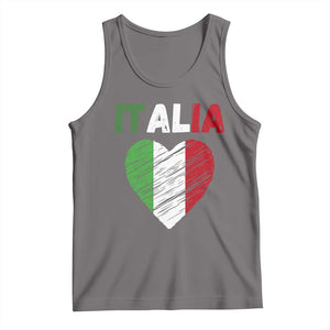 Italian Flag Heart Tank Top Retro Vintage Italia Graphic