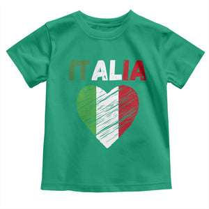Italian Flag Heart Toddler T Shirt Retro Vintage Italia Graphic