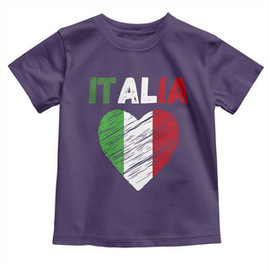 Italian Flag Heart Toddler T Shirt Retro Vintage Italia Graphic