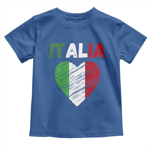 Italian Flag Heart Toddler T Shirt Retro Vintage Italia Graphic