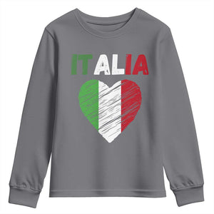Italian Flag Heart Youth Sweatshirt Retro Vintage Italia Graphic