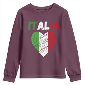 Italian Flag Heart Youth Sweatshirt Retro Vintage Italia Graphic