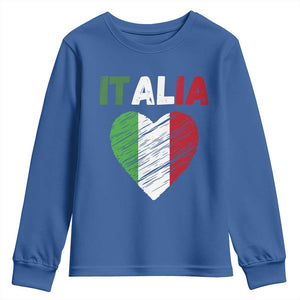 Italian Flag Heart Youth Sweatshirt Retro Vintage Italia Graphic